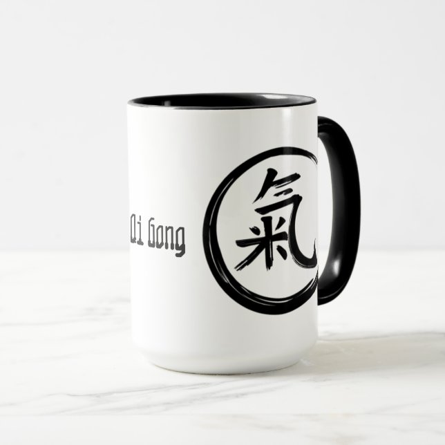 Mug Symbole noir QiGong (Devant droit)
