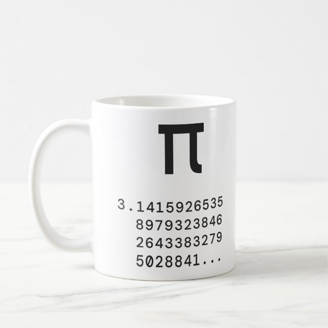 Mug Symbole Pi et chiffres de Pi Prof de maths (Gauche)