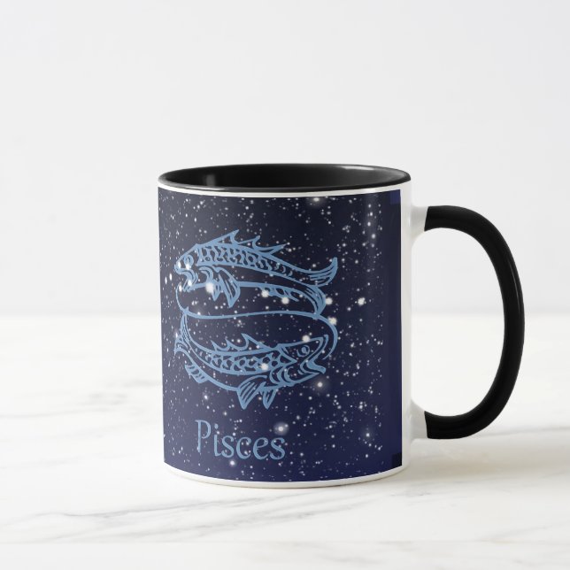 Mug Symbole Poissons Constellation et Zodiaque avec ét (Droite)