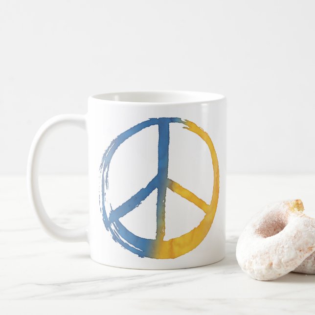 Mug SYMBOLE ukrainien - PAIX Daisy Ukraine War Co (Avec donut)