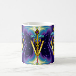 Mug SYMBOLE VÉTÉRINAIRE DE CADUCE D'OR / Bleu pourpre
