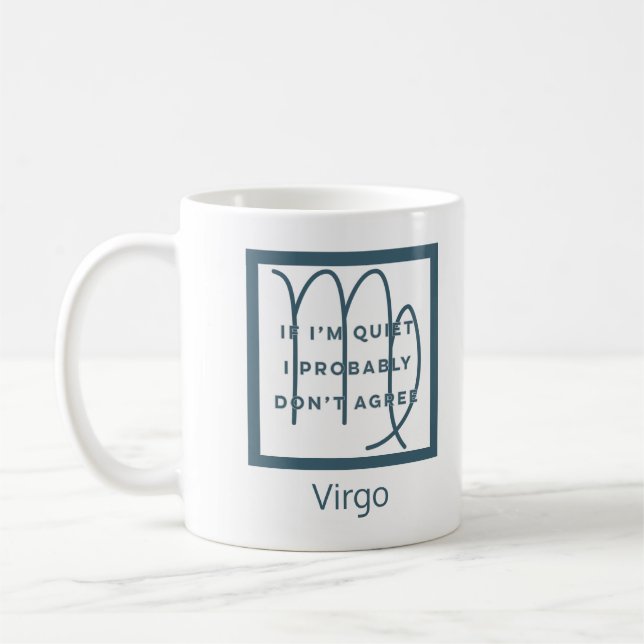 Mug Symbole Virgo Zodiac Fun Citation Bleu & Blanc Ann (Gauche)