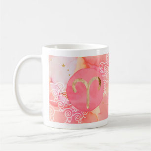 Mug SYMBOLE Zodiaque Aries Rouge Aquarelle Astrologie