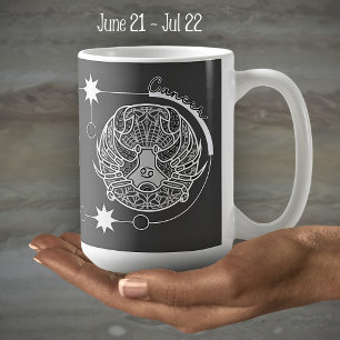 Mug SYMBOLE Zodiaque Cancer Astrologie Mandala Grey Bl