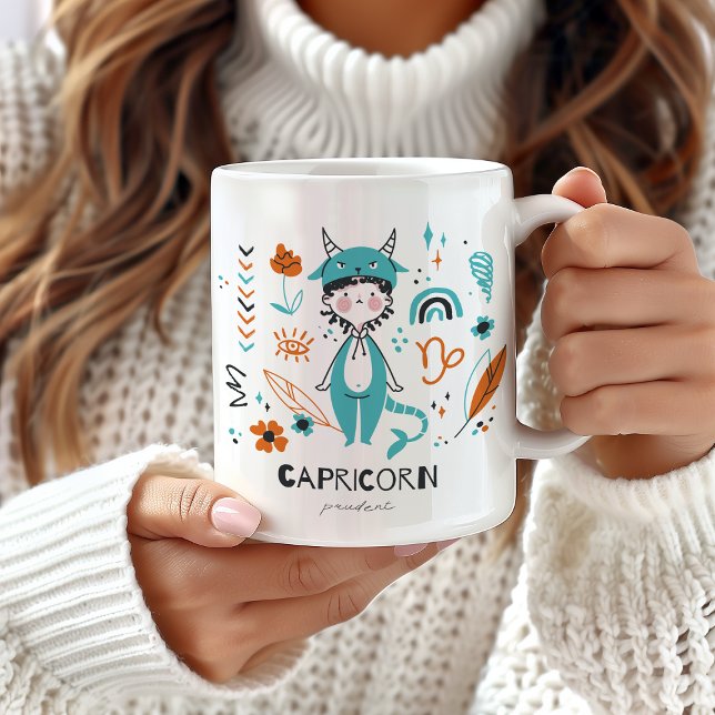 Mug Symbole Zodiaque Capricorne, Capricorne mignonne (Créateur téléchargé)