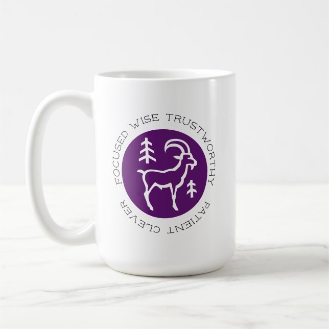 Mug Symbole Zodiaque de Capricorne pourpre Trait d'ast (Gauche)