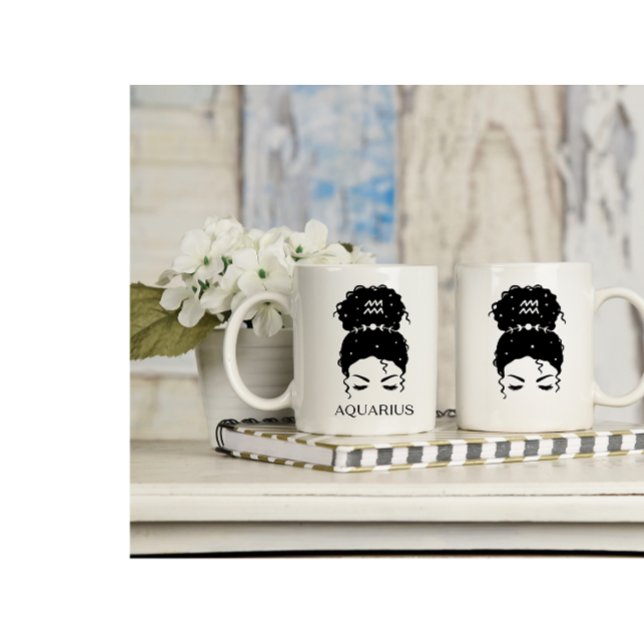 Mug Symbole zodiaque de chaise personnalisé Aquarius (Créateur téléchargé)
