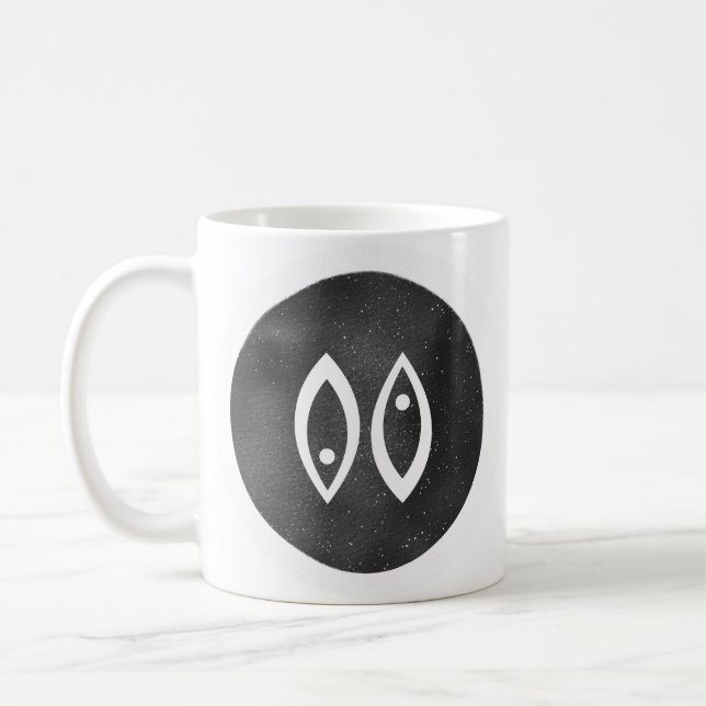 Mug Symbole Zodiaque de Poissons Modernes Noir Blanc M (Gauche)