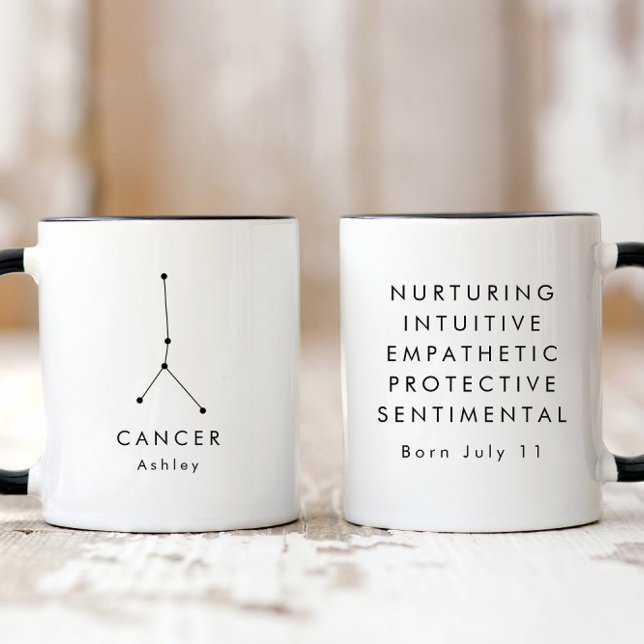 Mug Symbole Zodiaque du cancer minimaliste personnalis (Créateur téléchargé)
