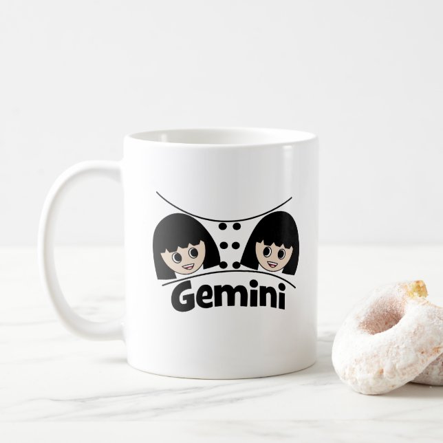 Mug SYMBOLE Zodiaque Gemini Astrologie (Avec donut)
