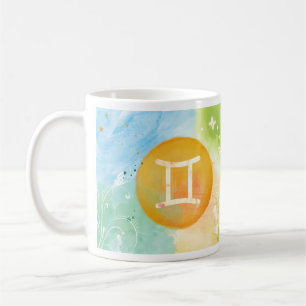 Mug SYMBOLE Zodiaque Gemini Pastel Aquarelle Astrologi