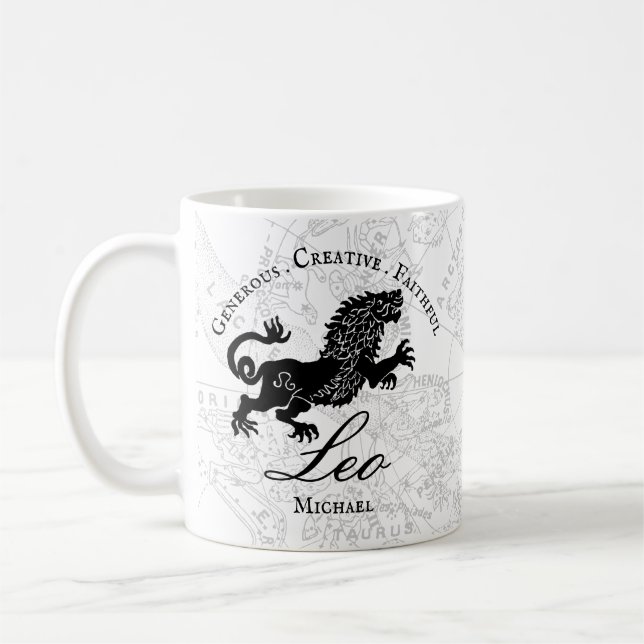 Mug SYMBOLE Zodiaque Léo Personnalisé Astrologie Vinta (Gauche)