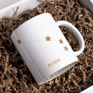 Mug SYMBOLE Zodiaque moderne Gold Aries   Incendie d'é
