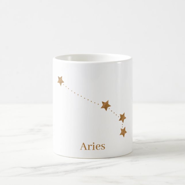 Mug SYMBOLE Zodiaque moderne Gold Aries | Incendie d'é (Centre)
