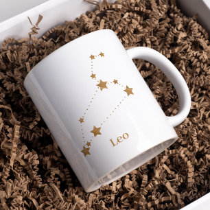 Mug SYMBOLE Zodiaque moderne Gold Leo   Incendie d'élé