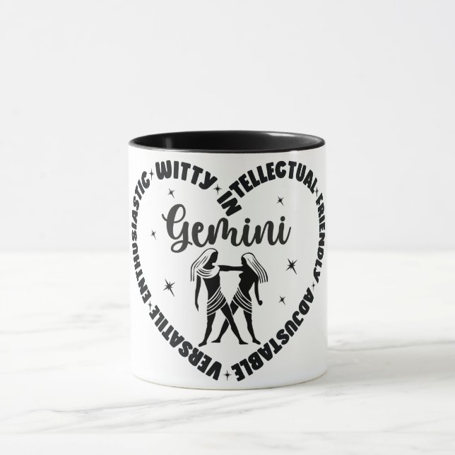 Mug Symbole zodiaque mou Caractéristiques/Gemini (Centre)
