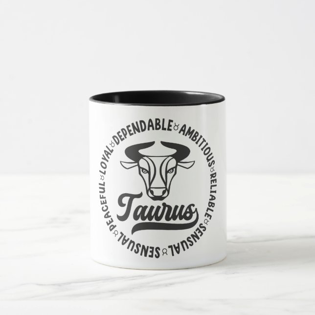 Mug Symbole zodiaque mou Caractéristiques/Taurus (Centre)