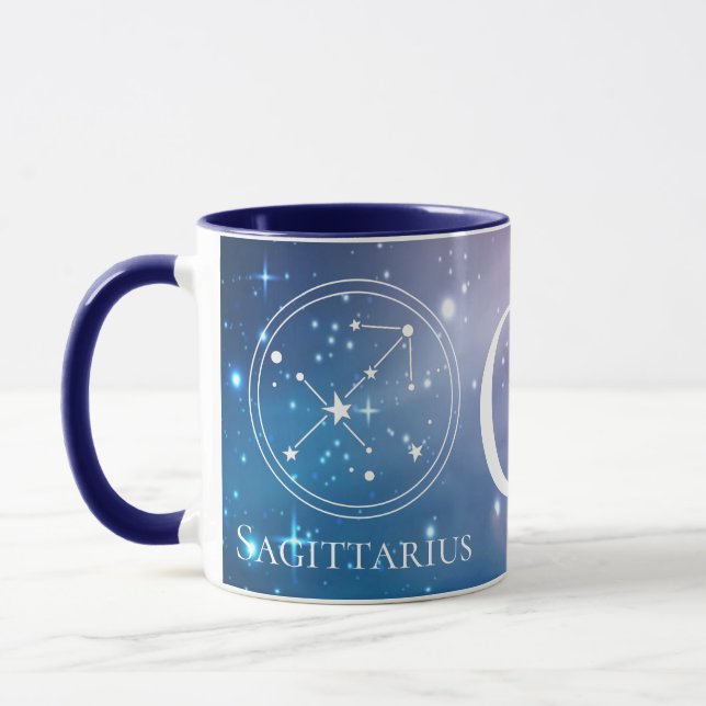 Mug Symbole Zodiaque mou SAGITTARIUS violet Monogramme (Gauche)