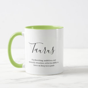 Mug "Symbole zodiaque Taurus personnalisé Nom et trait