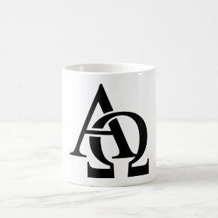 Mug Symboles Alpha et Oméga   Lettres alphabétiques gr