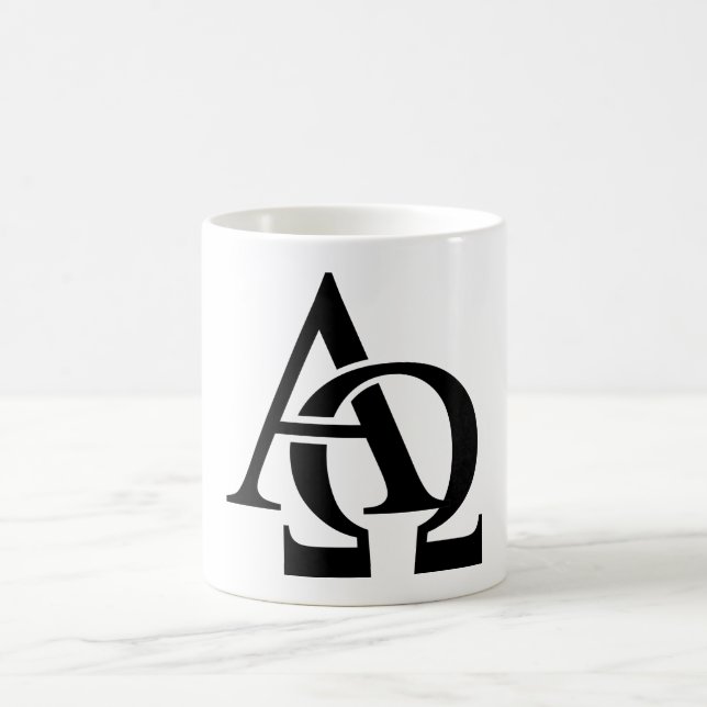 Mug Symboles Alpha et Oméga | Lettres alphabétiques gr (Centre)
