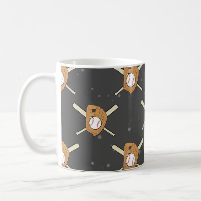 Mug Symboles de baseball - Motif ininterrompu sur Dark (Gauche)