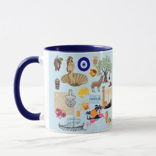 Mug Symboles de Chypre pour les amoureux de voyage