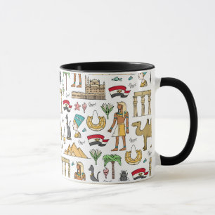 Mug Symboles de couleur de motif de l'Egypte