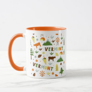 Mug Symboles d'état du thème Vector Art Vermont