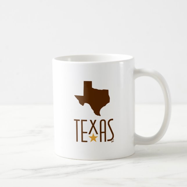 Mug Symboles du Texas, État du Texas, marron (Droite)