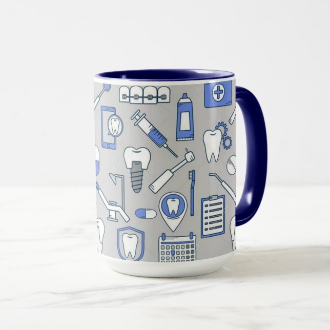 Mug Symboles illustrés de dentiste (Devant droit)