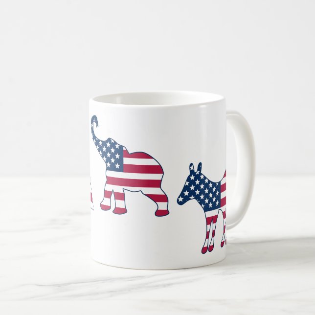 Mug Symboles politiques démocrate et républicaine des  (Devant droit)