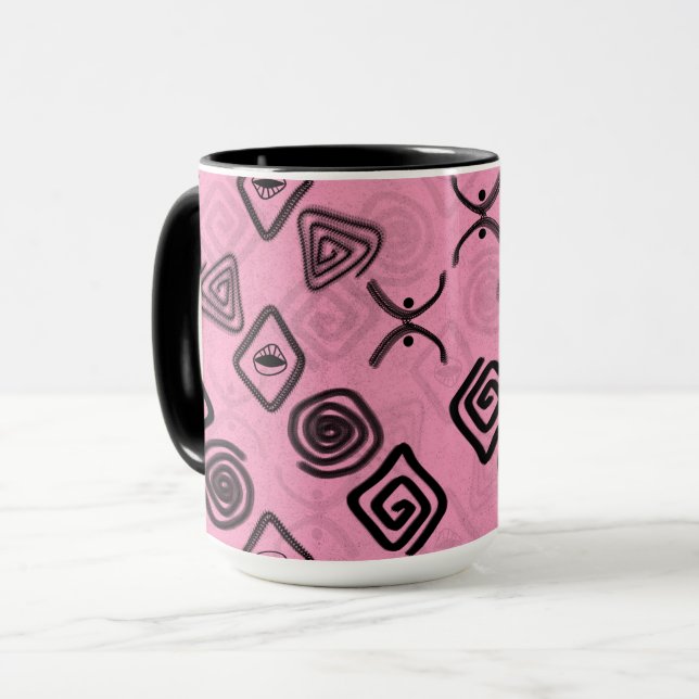 Mug Symboles roses. (Devant gauche)