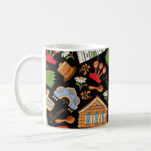 Mug Symboles russes : Motif Vintage coloré.