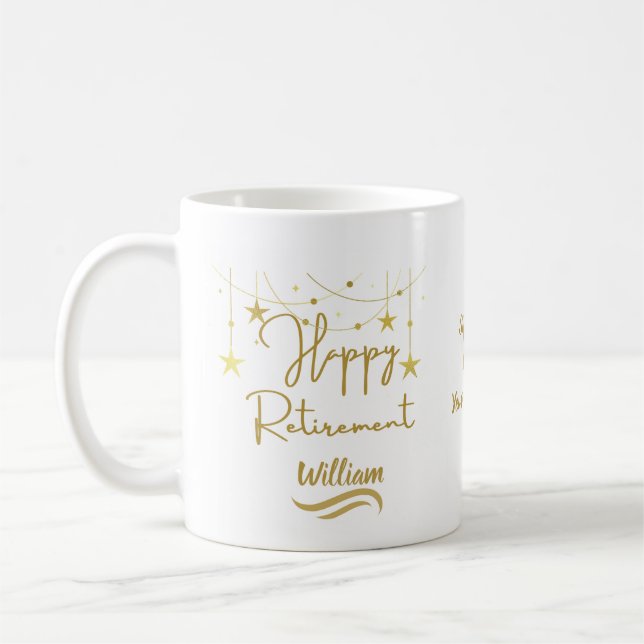 Mug Sympa Classic Gold Script Drôle cadeau de retraite (Gauche)