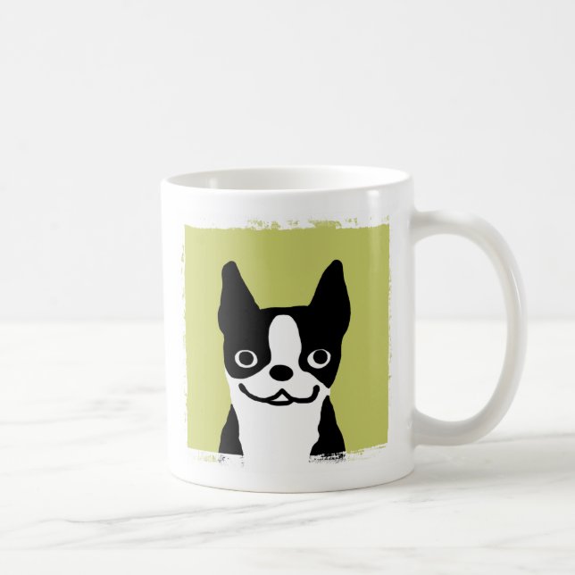 Mug Sympa souriant Boston Terrier Cartoon Chien (Droite)