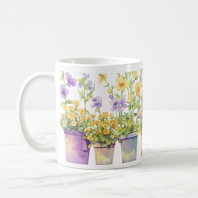 Mug Symphonie des fleurs en pointillés (Gauche)