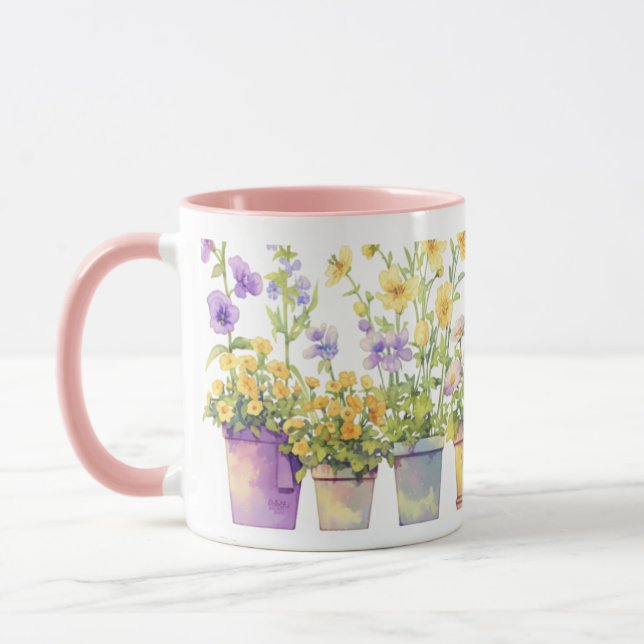 Mug Symphonie des fleurs en pointillés (Gauche)