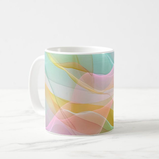 Mug Symphonie pastel de rubans flottants et légers (Devant gauche)