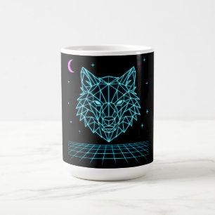 Mug Synthwave Loup Rétro - Hurleur de Nuit Néon
