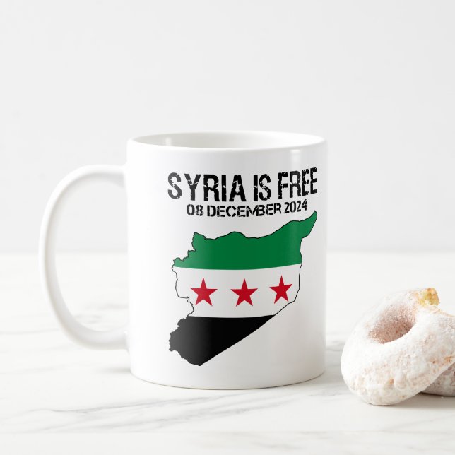 Mug Syrie Libérez le drapeau syrien Syrie Libérez la S (Avec donut)