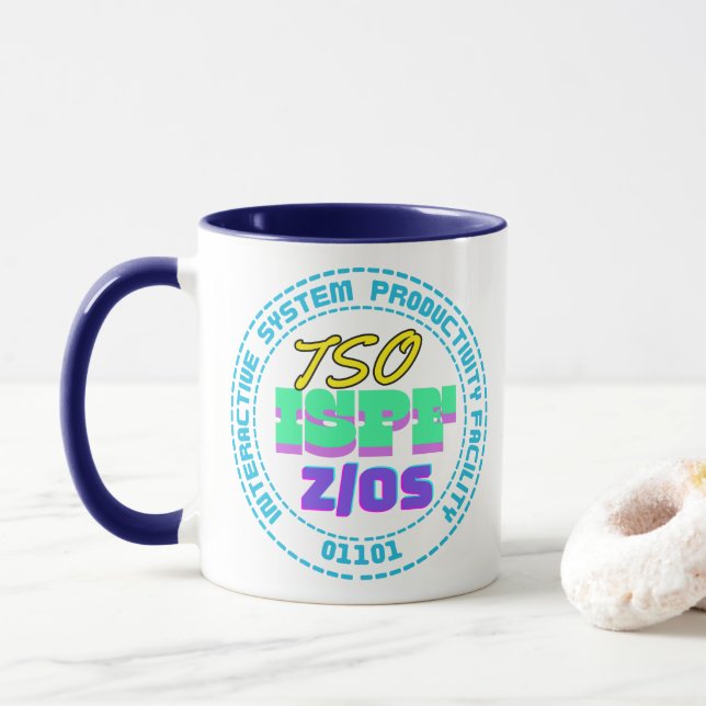 Mug Système interactif TSO-ISPF Mainframe (Avec donut)