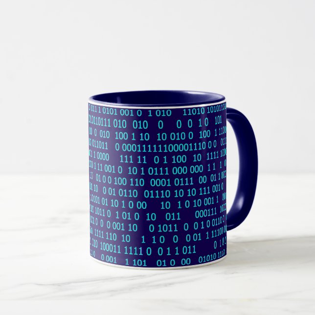Mug Système numérique binaire bleu (Devant droit)
