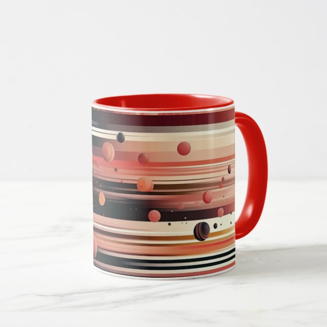 Mug Système planétaire. Il utilise des éléments de des (Devant droit)