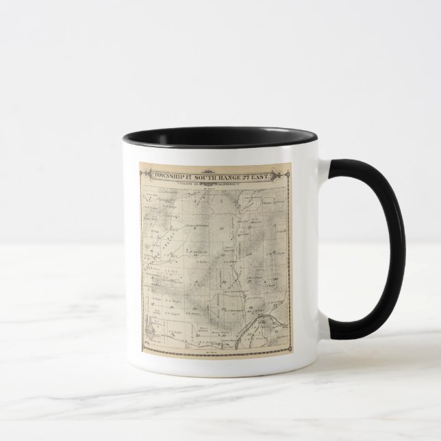 Mug T17S R27E Carte de la section du comté de Tulare (Droite)