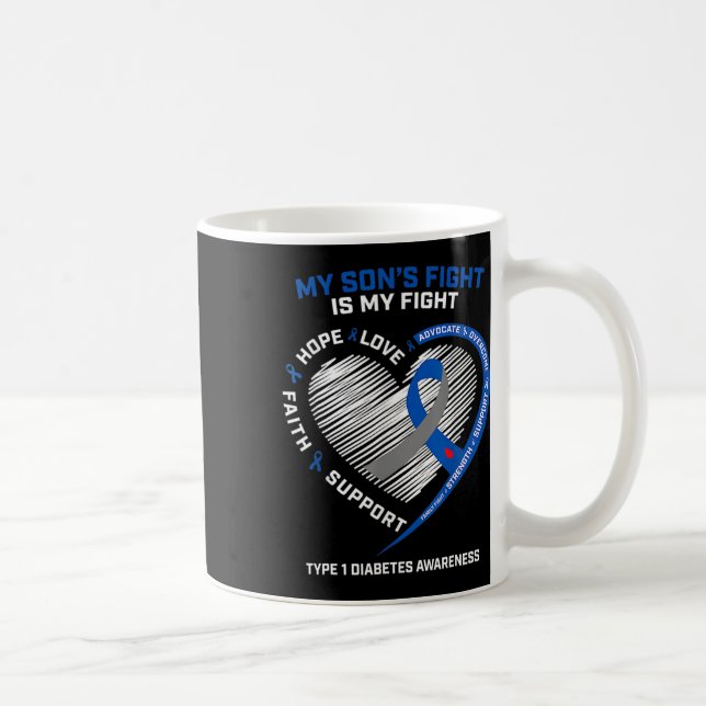 Mug T1d Maman Le combat de mon fils est mon combat Typ (Droite)