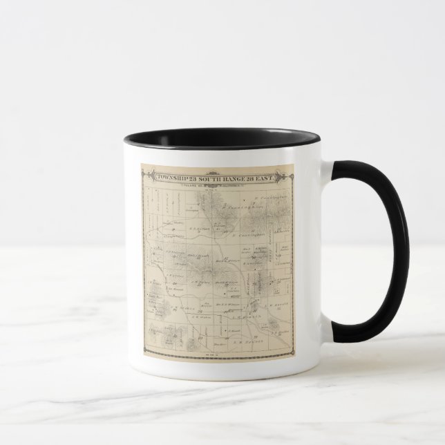 Mug T23S R28E Carte de la section du comté de Tulare (Droite)