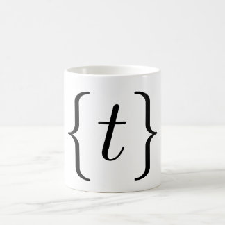 Mug "T" mathématique a placé (le noir)