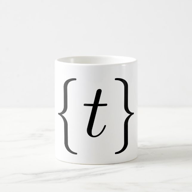 Mug "T" mathématique a placé (le noir) (Centre)