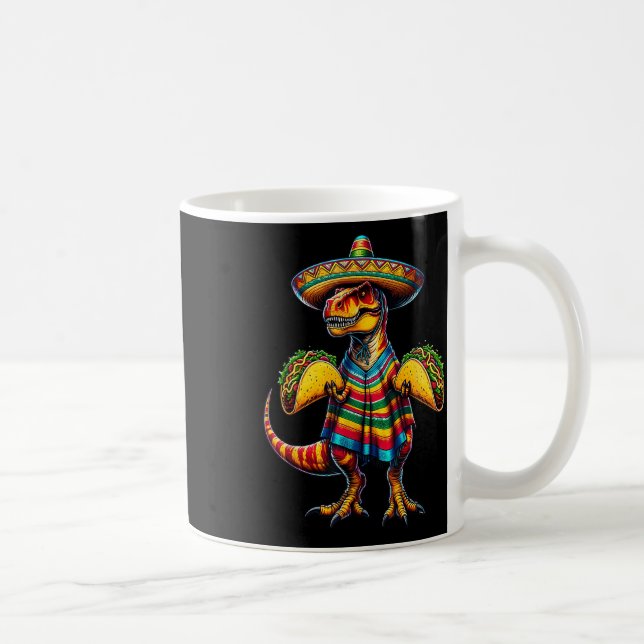 Mug T-rex Dinosaur Taco Lover Cinco De Mayo Sombrero P (Droite)